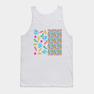 Colourful Tropical Leaves Watercolor Plants Pattern Tank Top